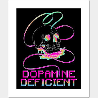 Dopamine Deficient ADHD Rainbow Skull Posters and Art